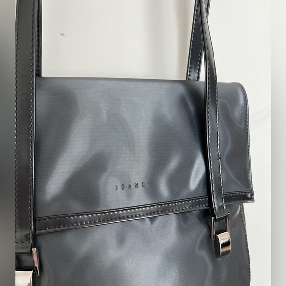 Vintage Joanel Black Textured PVC Tote Bag - Picture 3 of 11